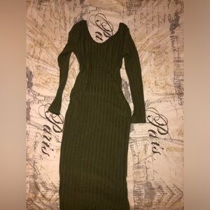 Army green long sleeve dress, brand new, so comfy.